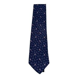 Givenchy Monsieur 100%‎ Silk Patterned Geometric Blue Men’s Tie 55x3.5